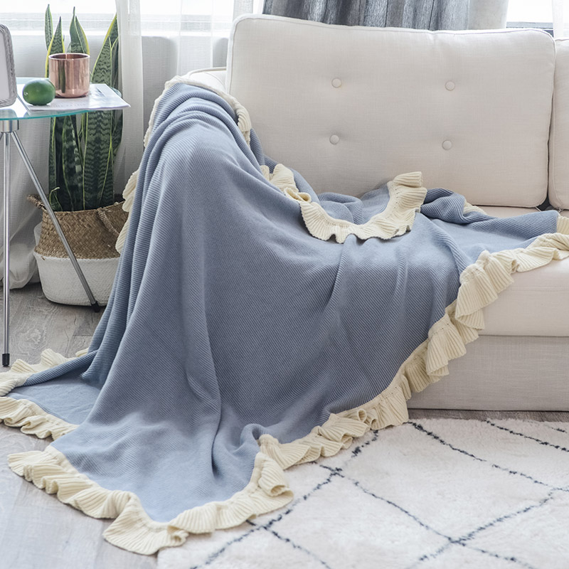 Công chúa Bắc Âu gió rộng bên dày sofa len ngủ chăn thường màu rắn đơn giản chăn bông chăn - Ném / Chăn chăn lông cừu hàn quốc
