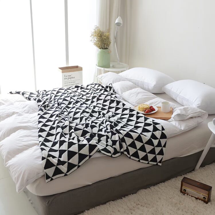 Mô hình Bắc Âu phòng trang trí chăn trẻ em đơn cotton ngủ điều hòa chăn lười biếng sofa giải trí chăn chăn - Ném / Chăn chăn lông cừu cho bé
