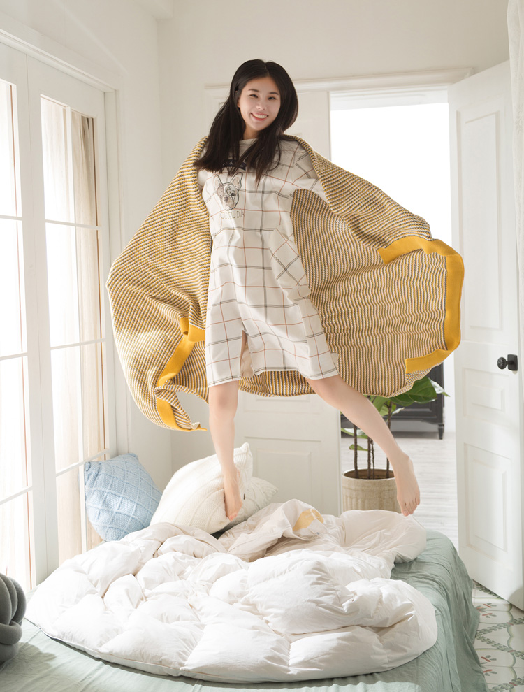 Sofa bông gạc chăn giải trí chăn văn phòng ngủ trưa chăn in lưới màu đỏ phần chăn mền - Ném / Chăn chăn lông cừu nhật