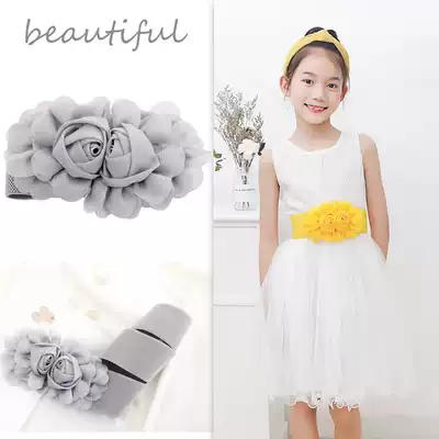 Primary and secondary school girls decorative cotton jacket down jacket belt elastic elastic girl girl waist dress Princess skirt waist seal