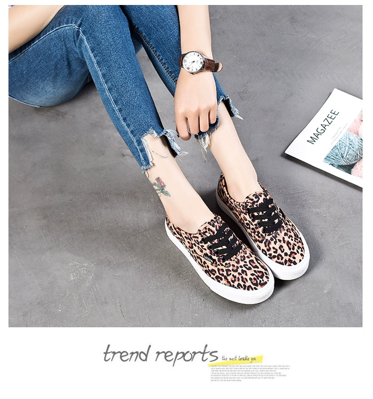 Giày da báo nữ sinh viên phiên bản Hàn Quốc của phong cách Harajuku ulzzang giày nữ siêu cháy retro phong cách sang trọng Hồng Kông