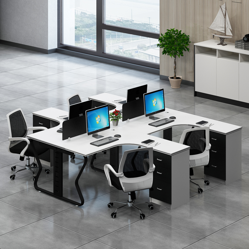 Minimalist modern desk single position 2 person position staff table computer desk 4 people desk multiple people desk