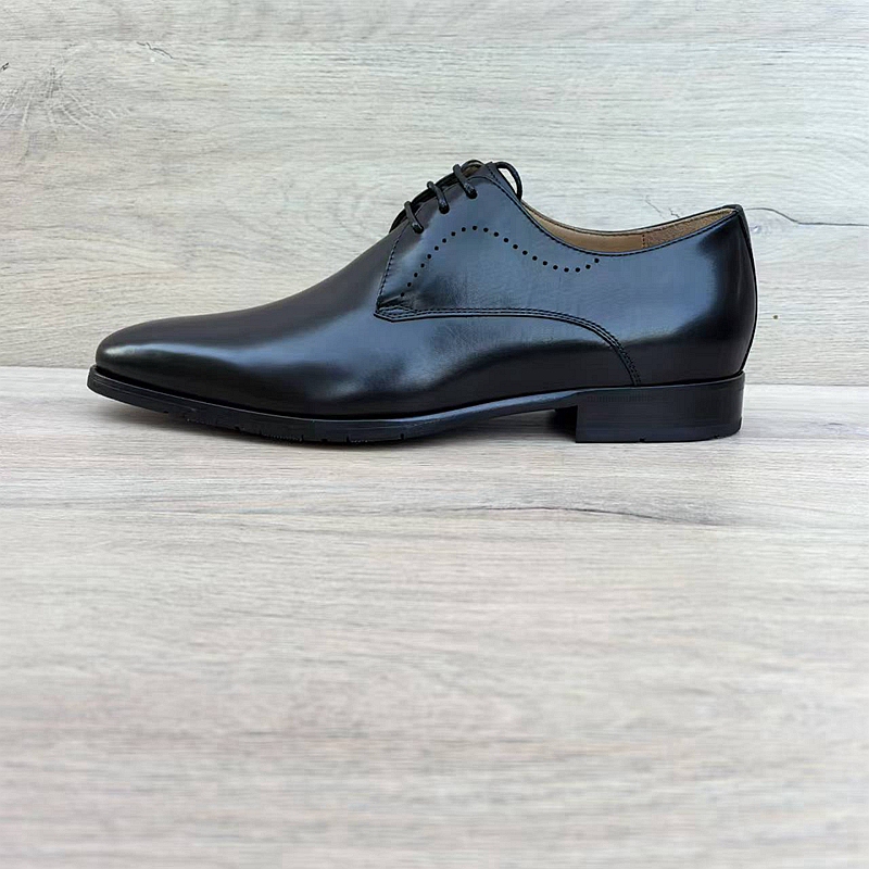 Scarce Calfskin Men's Lace-Up Shoes, Foreign Trade British Style, Goodyear Welted Derby Business Leather Shoes, Men's Genuine Leather Sole, Pointed Toe