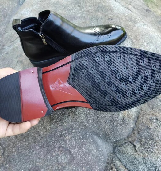 稀缺外贸切尔西靴男真皮英伦百搭商务休闲中帮布洛克皮鞋尖头靴子