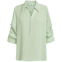 Red Sleeve Mall Same Style HOPESHOW French Chiffon Shirt Autumn 2024 New Womens Simple Mid-Sleeve Top