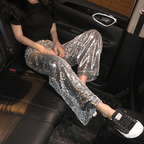 South Korean trampoline children ins Chaos 2020 new summer fashion temperament shiny shiny shiny shiny shiny shiny broadlegged pants