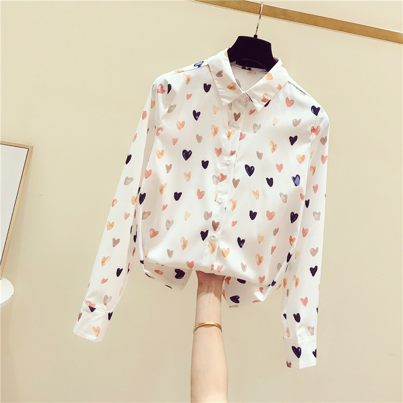 South Korea Printed Snowspinning Shirt Woman Design Sensation Little Crowd 2022 Spring Autumn New Foreign Style Fashion Shirt Light Cooked Blouses