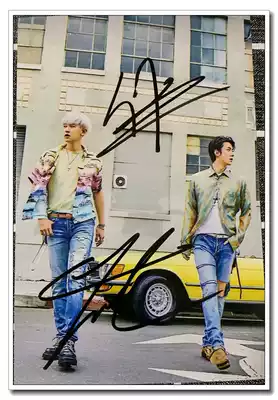 201907 new EXO team can lie Wu Shixun autographed photo D