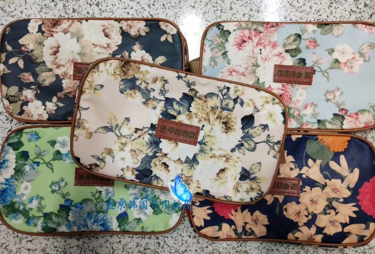 Single-band antique flower bath pocket wash toiletry bag hand carrying bag multipurpose bag-Taobao