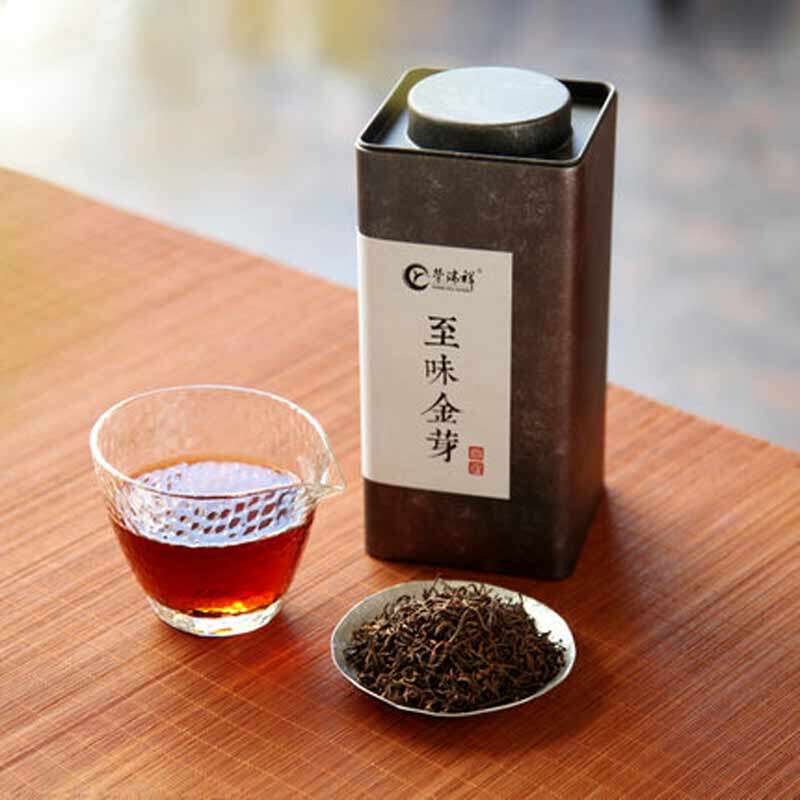 Rongruxiang Pu'er Tea Cooked Tea Loose Tea Small Golden Bud Big Tree Cooked Tea Linen Canned Matcha Tea Gift Box 350 gr