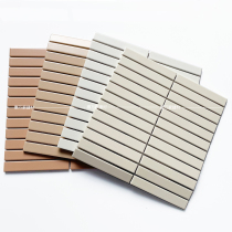 Simple Nordic Cream Yellow Long Ceramic Mosaic Bathroom Wall Tiles Cafe Background Wall Tiles