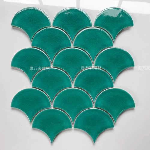 Зеленый ледяной вентилятор -в форме Marseille Tile Кухня ванная комната ванная комната стена кирпич красный зонтик в форме кирпичной рыбы кирпич