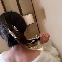 Pearl tassel hairclip dirty braid hair accessories Super fairy girl ins tide Net red star with hair chain headdress women