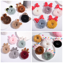 2020 Korean New Candy Color Plush Hairband hipster Double Pony Tail Joker Hairy Crown Hairband