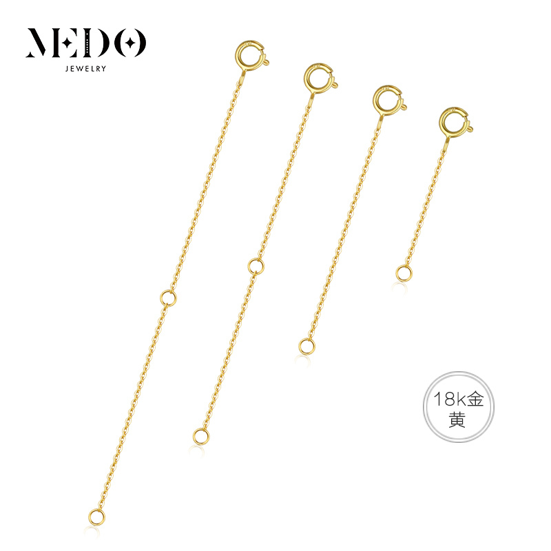 18K Gold Necklace Extension Chain, Adjustable Chain, Extended Chain, Colored Gold and Platinum Bracelet, Anklet Chain, DIY Accessories