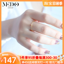 18K Gold Transit Pearl Ring Woman Rose Gold Fine Ring Road Pass Lucky Pearl Color Golden Chain Soft Ring