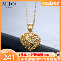Korean version 18K gold necklace woman rose gold hollowed-out loving lock bone chain heart type gold pendant jacket chain pendant and sending girlfriend