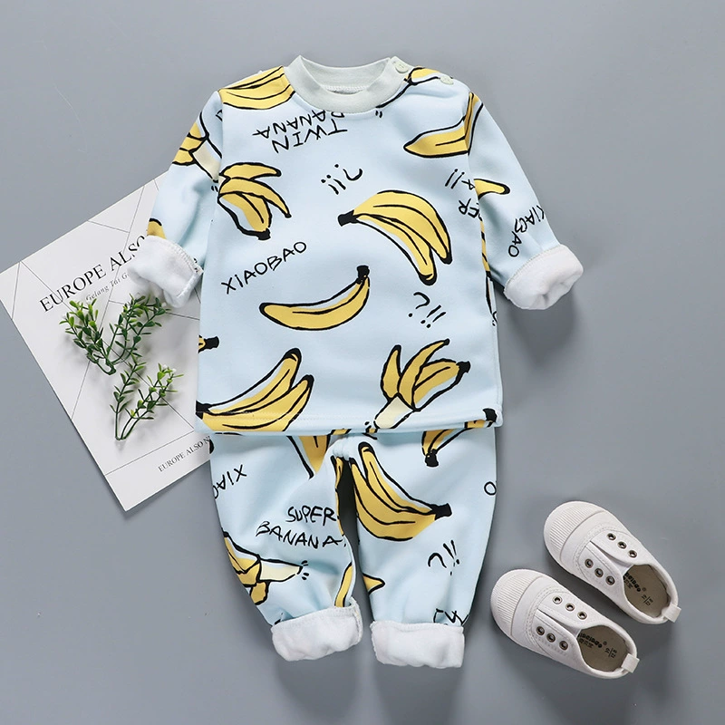 Trẻ em cotton cộng với nhung nhiệt đồ lót nam và nữ kho báu chạm đáy áo sơ sinh dày quần áo mùa thu ấm shop quần áo trẻ em