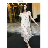 Krazy Трехмерное шифоновое платье, длинная юбка, с вышивкой, свободный крой