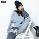 Krazy Свитер, комплект, весенний трикотажный кардиган, 2022, высокая талия