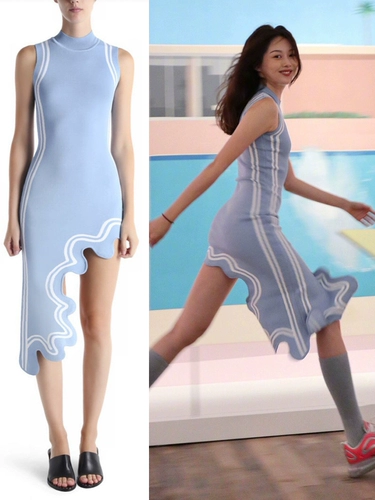 Асимметричное длинное весеннее брендовое трикотажное платье без рукавов, длина миди