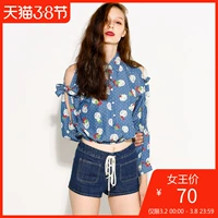 Ретро ремень с бантиком, модная короткая рубашка