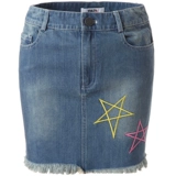 Krazy Приталенная джинсовая юбка, с вышивкой, облегающий крой