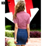 Krazy Приталенная джинсовая юбка в стиле хип-хоп, высокая талия