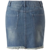 Krazy Приталенная джинсовая юбка, с вышивкой, облегающий крой