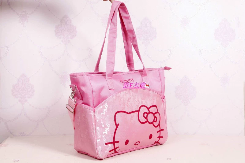 Hellokitty phim hoạt hình dễ thương chờ túi tay vai vai squat đa chức năng công suất lớn Túi xác ướp túi ra