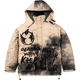 GENANX Lightning Trendy Brand New Retro Distressed Hooded Ink-Splash Printed Cotton Clothes Loose Coat Coat Thick Jacket