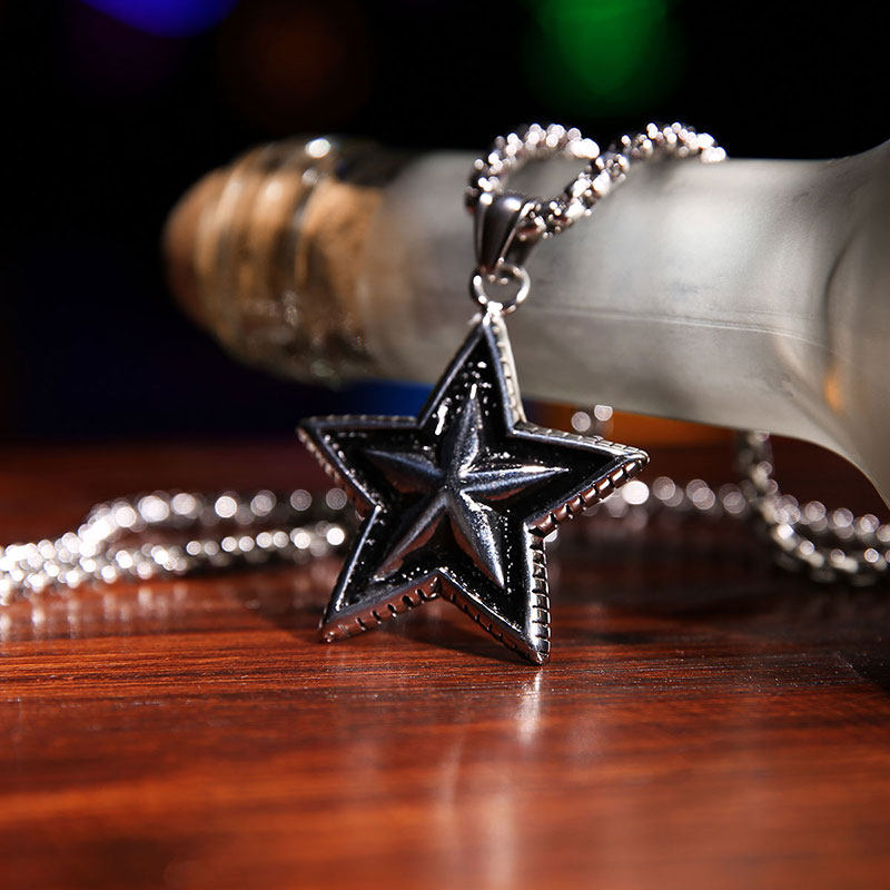 GENANX Lightning Tide Brand Men's Hanging Chain European and American Stars Contrasting Color Metal Necklace Street Hip-Hop Tide Accessories