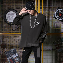 GENANX Lightning Tide Hip Hop Sweatshirt Irregular Splice Street Spring New Pullover Round Neck Hip Hop Sweatshirt