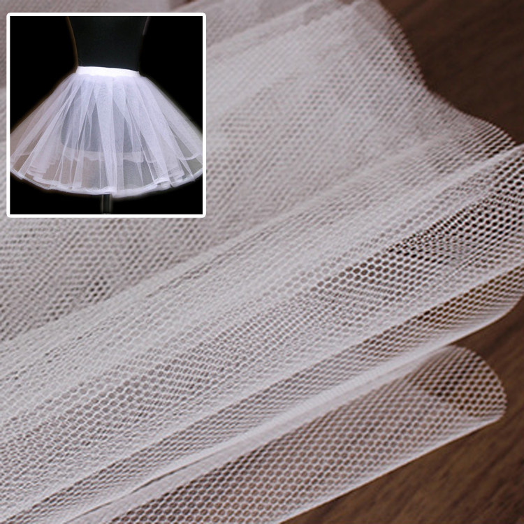 White 100D reinforced coarse mesh hard mesh hexagon mesh fabric wedding dress doll skirt support accessories mesh fabric