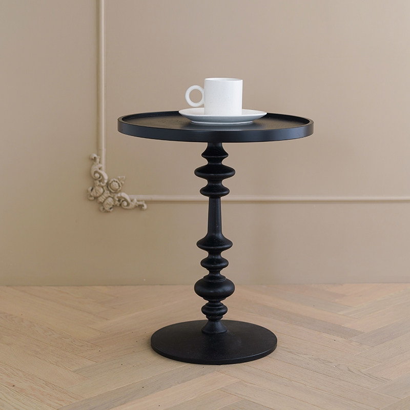 ladylike modern minimalist solid wood tea table small round table Nordic office Living room Tea table Extremely Simple Wind Side Cabinet-Taobao