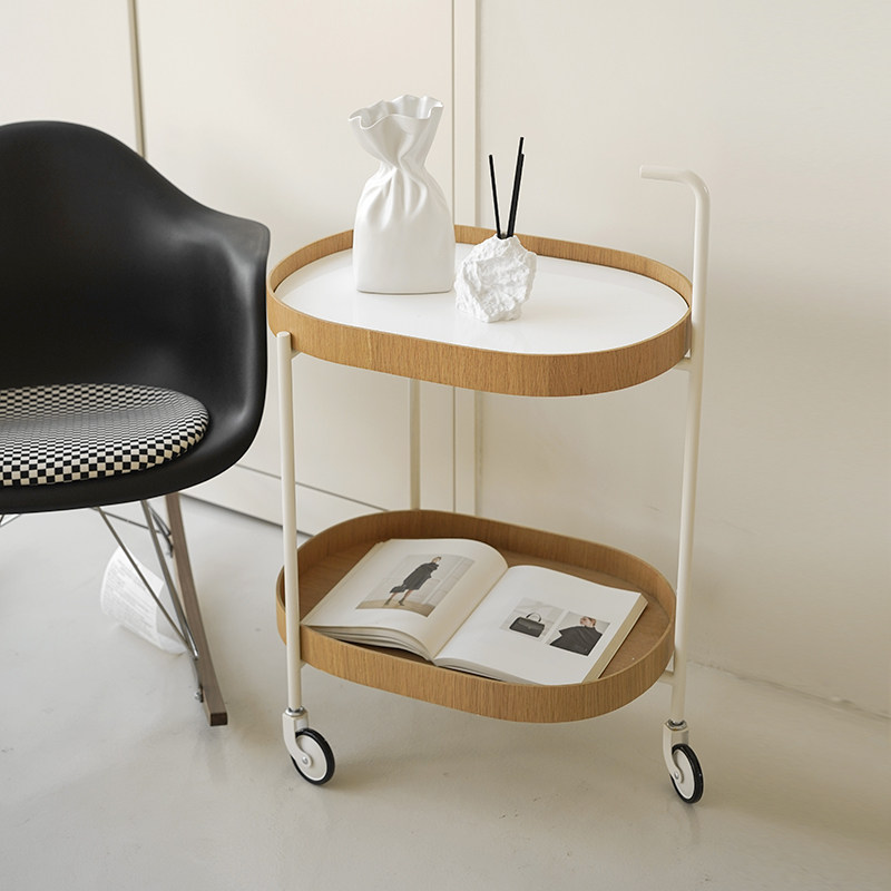 Ladylike mobile double cart edge a few Nordic light lavish sofas small tea table shelves minimalist shelves-Taobao