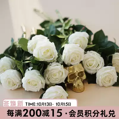 ladylike high simulation flower fake double head mini moisturizing feel rose bouquet American simple decorative flower