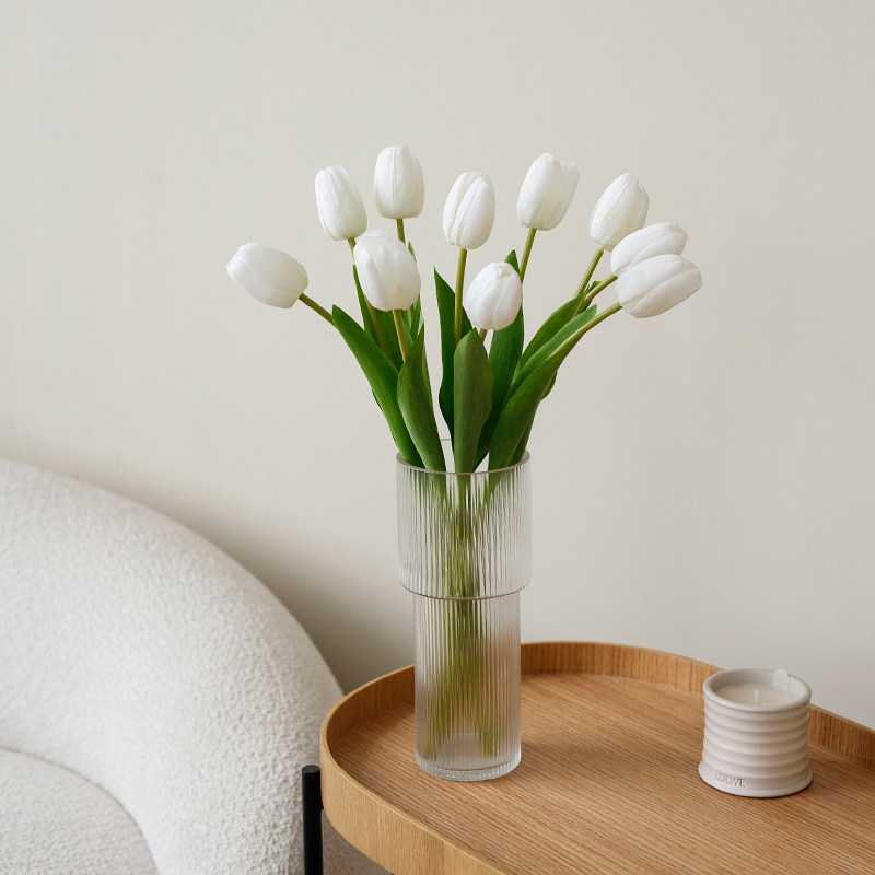 ladylike simulation flower fake flower pendulum piece PU large tulip simulation flower table flower table flower tea table home living room furnishing-Taobao