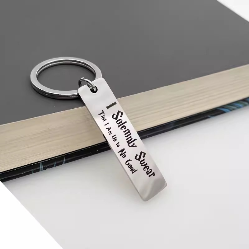 I Solemnly Swear That I Will Never Do Any Good Deeds, Half-Blood Prince Book, God-Like Guardian, Snitch, Metal Keychain Pendant I Solemnly Swear That I Will Never Do Any Good Deeds, Half-Blood Prince Book, God-Like Guardian, Snitch, Metal Keychain Pendant
