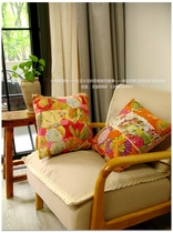 Indian original soft cotton cloth hand-patchwork stitched stitches bright bright warm exotic wind cushion cover 60 colors