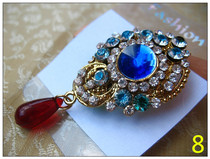 Indian handmade exotic inlaid exquisite rhinestone chic brooch pin belly dance accessories