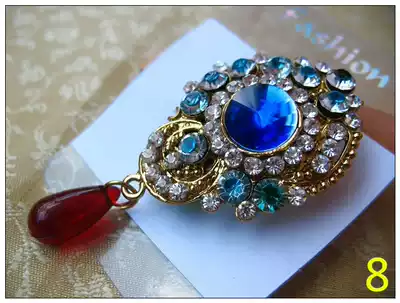 Indian handmade exotic inlaid exquisite rhinestones Chic brooch pins Belly dance accessories