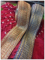 India imported chic gorgeous and durable fine gold and silver line sequin lace special wide webbing decoration width 7CM