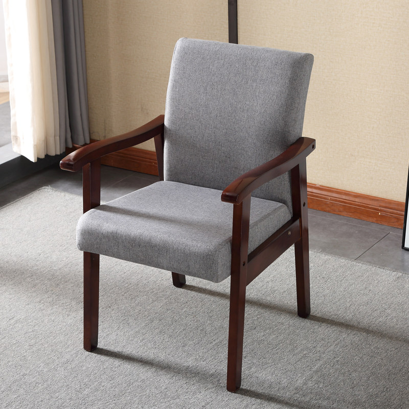 All solid wood armrests, soft wrap chairs, backrest chairs, conference office chairs, fabric chairs, removable and washable balcony leisure sofa chairs