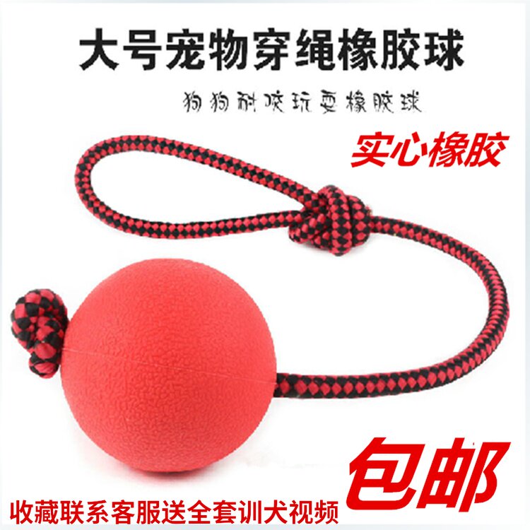 Dog Training Bite Rubber Ball Stretch Rope Solid Stretch Ball Large Dog Bowl Pets
