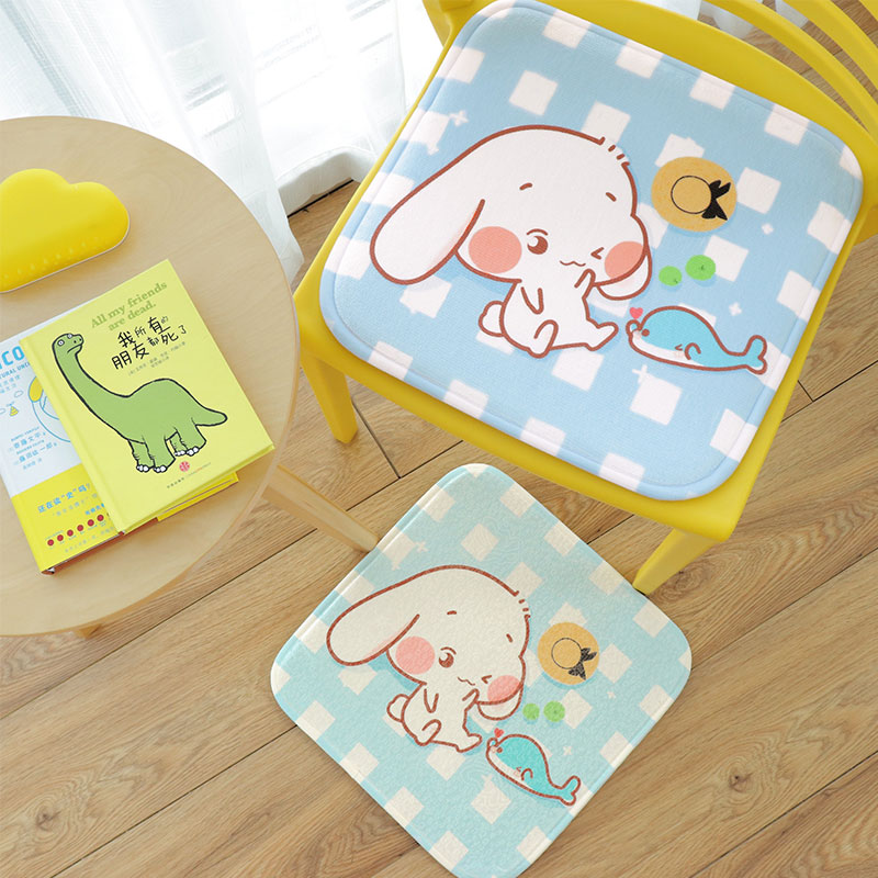 Secondary Meta-maker Milk Cute Rabbit Plush Cushion Winter Breathable Chair Cushion Thin anti-slip cushion fart cushion