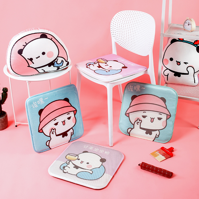Small Panda 12 Flannel Cushion Car Cushion Office Chair Cushion Tatami Anti Slip Sofa Chair Subcushion