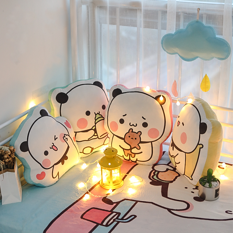 Little Panda One Two Small Pillow Cute Cartoon Pillow Dormitory Pillow Sofa Pillow Pillow Waist Pillow Gift Pillow