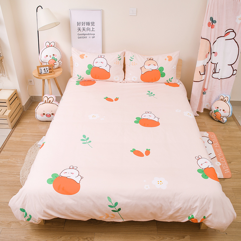 Several new pure cotton four piece sheets of bed double bed in single bed student quilt dormitory three pieces