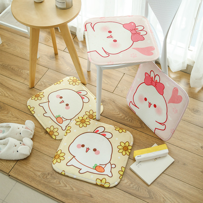 Rabbit flange Flannel Cushion Chair Cushion Car Cushion Office Dining Chair Cushion Tatami Anti Slip Sofa Chair Subcushion